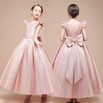 Kids Girls Princess Formal Dress Piano Performance Chorus Pageant Party Dress 170 rožinė