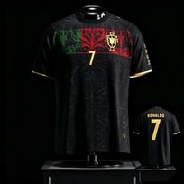 Cristiano Ronaldo Portugalijos Marškinėliai Viršus Vyriški T-shirt Moteriški Marškinėliai Berniukų Viršus Vaikams Tėvų ir Vaikų Greitai Džiūstantys Trumpomis Rankovėmis Vaikų T-shirt XS black