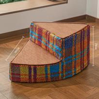 Pet Steps Dog Secure Stairs Pet Rotating Ladder Dog Sofa Bed Sponge Ladder Steps Cat Stairs Non-slip for Older Dogs brown