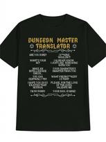 Dungeon Master Translator T-Shirt - Funny Tabletop RPG Gaming Graphic Tee, Retro D20 Dice Design, Sa L gray