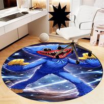 Huggy Wuggy Printed Round Rug Carpet Chair Rug Area Rug Entryway Doormats,for Office Chair Living Room Bedroom Kitchen Room. 100cmx100cm