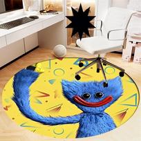 Huggy Wuggy Printed Round Rug Carpet Chair Rug Area Rug Entryway Doormats,for Office Chair Living Room Bedroom Kitchen Room. 100cmx100cm