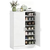 Shoe Cabinet, 2 Doors, 6 Adjustable Shelves, Soft-Close, 21 Pairs, White balta