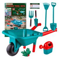 Vaikiškas sodo įrankių rinkinys click4TOYS su karučiu, 18 dalių, nuo 3 metų