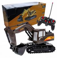 Nuotoliniu būdu valdoma 2 viename ekskavatoriaus ir buldozerio žaislinė mašinėlė click4TOYS, 1:24