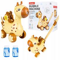 Automatinė 2 viename muilo burbulų mašinėlė–žirafa click4TOYS su LED šviesomis