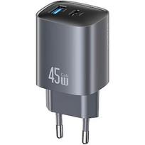 USAMS Charger T66 45W CC290 GaN Fast charge silver USA001666