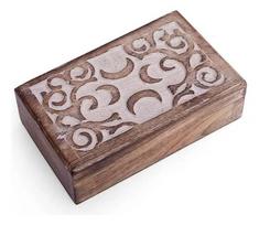 Medinė papuošalų dėžutė Great Indian Bazaar, 20x13x6.5 cm