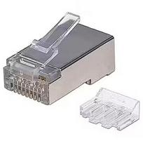 Manhattan INTELLINET Cat6a RJ45 Modular Plugs STP 3-prong for solid and stranded wire 70 plugs in jar transparent 790505