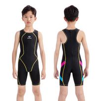 Hongxing Baiya Boys' Quick-Drying Sunscreen Racing Swimsuit for Professional Training M (55-64 lbs) beige