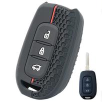 Renault Captur Symbol Trafic Fluence Koleos 2016-2020 Megane 2017 Silikoninis 3 mygtukų automobilio nuotolinio valdymo pultelio dangtelis dėklas Laikiklis juoda
