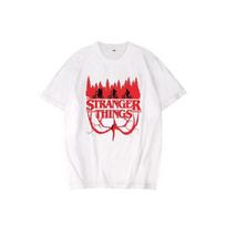 ZYLLO „Stranger Things“ marškinėliai, Klasikinė silueto dviračių ir Demogorgono dizainas, Puikiai tinka serialo gerbėjams, Patogūs M red