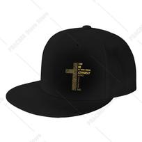 Christian Christ Jesus Cross Snapback Hat for Unisex Women Classic Flat Bill Baseball Cap Adjustable Trucker Hat Funny Print One Size black