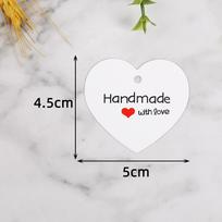 Heart Shaped Kraft Paper Gift Tags - Handmade Packaging Tags white