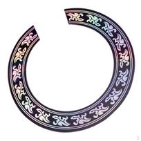 Finest 40 41inch Acoustic Guitar Sound Hole Sticker Decal Black with Chrome Pattern black