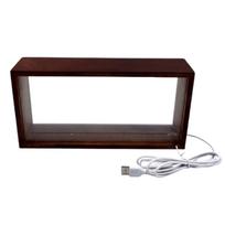 Creative Shadow Box Frame DIY Rectangle Figures Display Case Handmade Double-Sided Display LED Light Photo Frame black