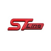 3D Metal ST Line Logo Car Front Grille Emblem Rear Trunk Sticker Badge Decals for Ford ST Fiesta Focus Mondeo Kuga Ranger 10 x 3.5cm red