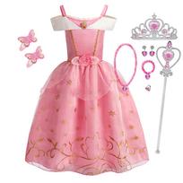 Vaikų princesės kostiumas Cosplay suknelė Mergaitėms Helovinas Karnavalas Gimtadienio apranga Šventė Miegančioji gražuolė Suknelė 150 pink