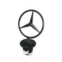 Variklio dangčio grotelių chromuota žvaigždės emblema Logotipas Montuojama žvaigždė Priekinio variklio dangčio ornamentas Mercedes Benz W204 W205 W203 W211 W212 W213 W201 W210 BC2 juoda