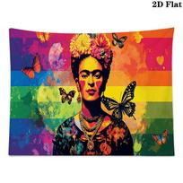 Frida Kahlo Wall Tapestry Aesthetic Wall Hanging Printed Fabric Blanket Decorative Tapestries for Bedroom Living Room Home Decor 100cm x 150cm yellow