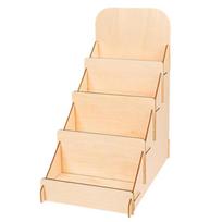 Pasidaryk pats medinis atvirukų laikiklis Nuimamas stendas brošiūroms, nuotraukoms Craft parodai L - Display Stand beige