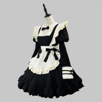 Lolita juoda suknelė Japonijos vienuolės nėriniai tarnaitės suknelė kavinė miela Japonijos tarnaitės suknelė 5XL juoda