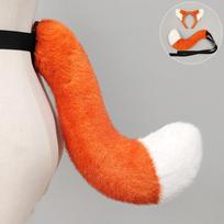 Lapės Ausų Lankelis Uodegos Rinkinys Suaugusiųjų Kostiumas Šventė Cosplay Gyvūno Festivalio Aksesuaras Oranžinis Baltas Ar Rūdas Wild Nick Tail - Orange White orange