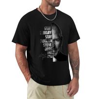 Stay hungry stay Foolish Steve Jobs TShirt anime t shirts for Unisex TShirt 4XL black