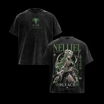 BLEACH Nelliel Anime Printed Retro T Shirt Harajuku Vintage Washed Streetwear Men Clothing Oversized High Quality Cotton T-shirt 2XL black