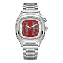 Y2K Quartz Watch Dual Display Dial Stainless Steel Original Watches Dynamic Design Wristwatch Gift white