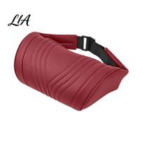 Ergonomic Neck Pillow Car Headrest for Support, Memory Foam with Cushion Adjustable Strap, Universal Lumbar Support Auto Truck SUV Strap Pad A raudona