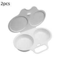 2Pcs Dual Cavity Microwave Steamer Egg Cooker Food-Grade Plastic Fryer Egg Steamer Mold Kitchen Accessories Kitchen Utensils A1