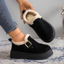 Sagtys Moteriški sniego batai Dirbtinio zomšo Trumpo pliušo Žieminiai batai Moteriški Minkšti Storas padas Šilti Ankle Boots 35EU/CN36 juoda