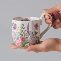 Polish Retro Hand Painted Tulip Mugs  High End Birthday Gifts  Souvenir Cups  Ceramic Coffee Cups 301-400ml gray