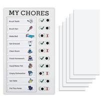 1 PC Kids Chore Chart with 5 Pcs Blank Card,Plastic Checklist Board with Detachable Cardstock to Do List for Routine Planning balta