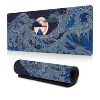 Big Wave Gaming Mouse Pad Non-Slip Rubber Desk Mat 300x800x2mm blue