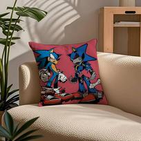 Anime S-Sonic the H-Hedgehog Pillow Case Comfort Sofa Bed Silky elegant Invisible zipper Custom Decorative cushion cover 30X30cm brown