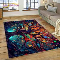 3D Tree of Life Nature Viking Yggdrasil Norse Rug Carpet for Living Room Bedroom Decor,Non-slip Decoration for Sofa Doormat Gift 40x60cm( 15x23in ) brown