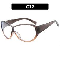 New Large Frame Frog Eyeglasses Fashionable Windproof Retro Slimming Sunscreen Korean Style Sunglasses for Men And Women Sunglasses gray