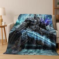 WOW World of Warcraft Arthas Demonas Illidan Sylvanas Flanelinis pledas, Jaukus minkštas pledas namams Miegamajam Lovai Sofai Dangalas Dovana 75x90cm