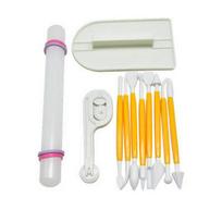 11-Piece Fondant Cake Mold & DIY Cookie Stamp Set for Baking Decoration white