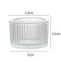 Striped Glass Cup for Candles: Aromatherapy Holder, Decorative Candle Container, Fragrance Cup, Fruit Wine Bottle. white