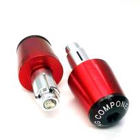 All Terrain Motorcycle Handlebar End Plugs High Effect Aluminum Universal Non Slip Texture Fast Mounting for Ride raudona