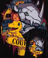 2026 summer Digimon Agumon MetalGreymon Courage Rose Gothic Anime Graphic T-Shirt Unisex Oversized Y2K Streetwear Cotton Tee 100 gray