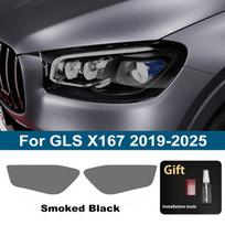 For Mercedes Benz GLA/GLB/GLC/GLK/GLE/GLS Pre-Cut TPU Headlight PPF Smoke Black High Gloss Anti-Scratch Protective Vinyl Wrap For GLS 19-25 SMK black