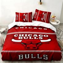 Chicago Bulls 3pc set Perfect for bedroom use Comfortable bedding set includes a duvet cover and two pillowcases Ideal birthday or Christmas gift 140cmx210cm