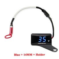 Koso Mini kvadratinis skaitmeninis motociklo cilindro galvutės temperatūros jutiklis Universalus matuoklis NMAX125 XMAX250 300 Su laikikliu Blue-14MM-Right