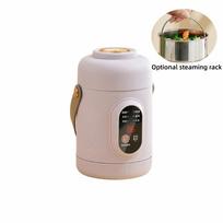 US Plug Multi-functional Electric Cooker Folding Handle Heated Lunch Box  Winter With Steamer Rack violetinė