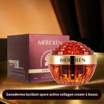 Mercilen Ganoderma Spore Active Collagen Cream 30g Moisturizing Firming Face Cream with Collagen Hyaluronic Acid Daily Face Care for Men and Women brown