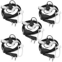 5pcs Air Acoustic Tube Earpiece 2 Pin Headset Mic PTT for Kenwood Walkie Talkie HYT BaoFeng GT-3 UV-5R UV-6R KG-UVD1P PX-777
